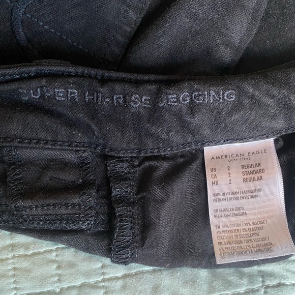 American Eagle Next Level Stretch Super Hi-Rise Jegging Black - Picture 5 of 5